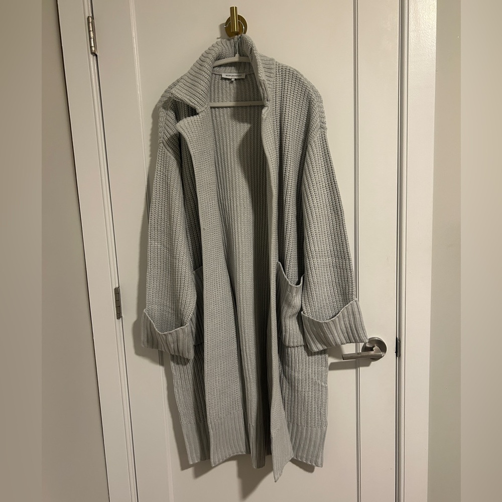 Gray Knit Cardigan